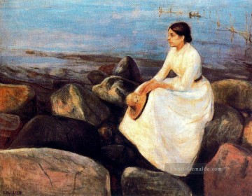  nach - Sommernacht inger am Ufer 1889 Edvard Munch